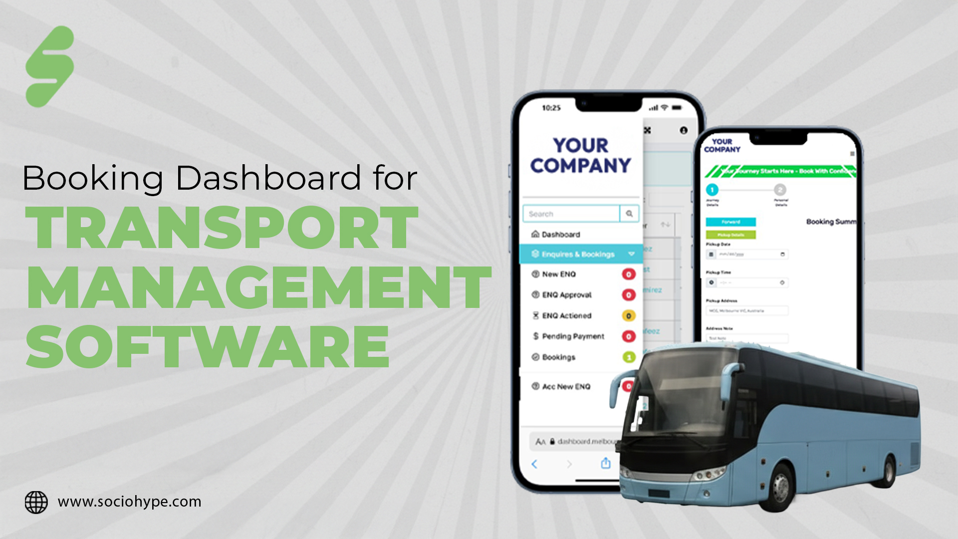 Booking Dashboard for Transport Management Software